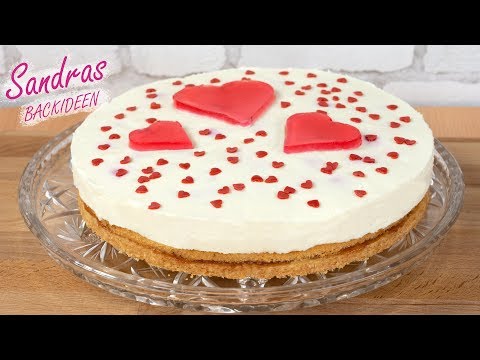Himbeer Quark Torte mit Herzen - perfekt zum Valentinstag / einfach, fruchtig und frisch / Rezept
