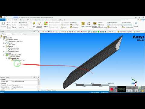 Pre-Stressed Modal Analysis of an Airplane Wing using Ansys