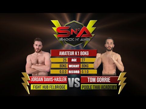 Shock N Awe 33 - Jordan Davis-Hasler vs Tom Gorrie Amateur Catchweight Kickboxing 80kg
