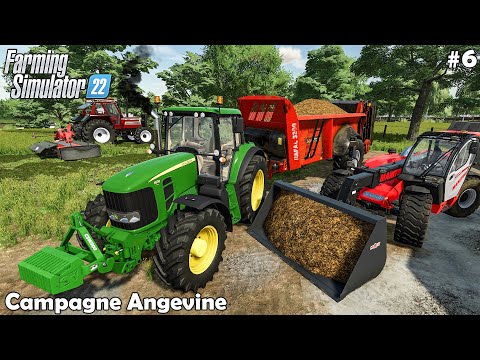 Spreading manure, Mowing grass | La Campagne Angevine | Farming Simulator 22 | Timelapse #6