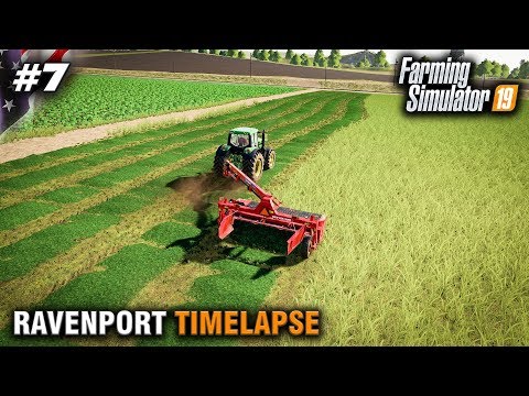 FS19 Timelapse Ravenport #7 Mowing For silage Bales