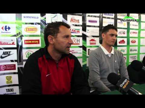 Olimpia Grudziądz - Dolcan Ząbki 0:0, konferencja prasowa. 15.08.2012
