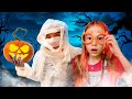 Nastya and Evelyn in a Haunted House and Not So Scary Halloween for Kids