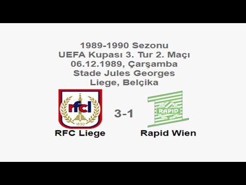 RFC Liege 3-1 Rapid Wien 06.12.1989 - 1989-1990 UEFA Cup 3rd Round 2nd Leg