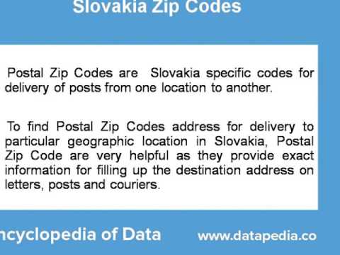 Sobre a pesquisa de códigos postais da Eslováquia