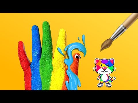Apprendre les couleurs en Francais pour bebe avec La famille des doigts Chansons - Rico le chat