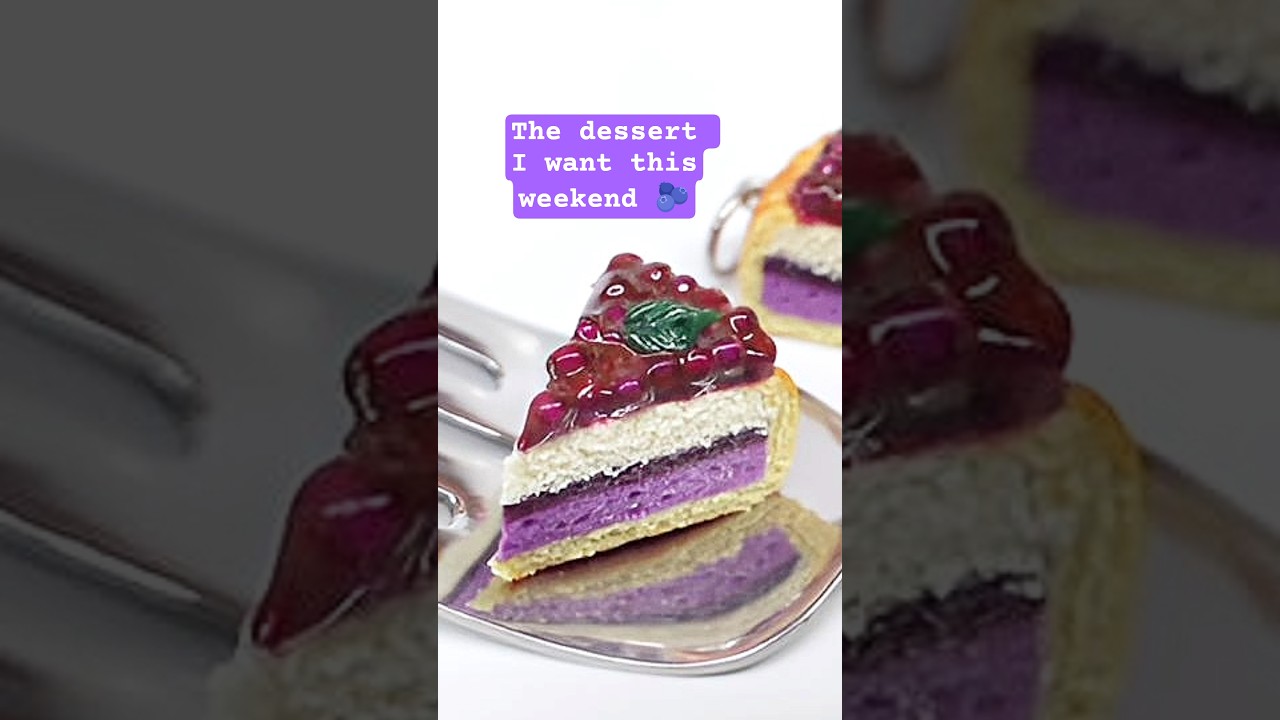 Miniature Blueberry Cheesecake made with Polymer Clay #wip #miniature #miniaturefood #miniaturelife
