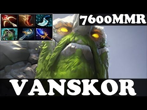 Dota 2 - Patch 6.87 VANSKOR 7600 MMR Plays Tiny WITH ECHO SABRE - Ranked Match Gameplay