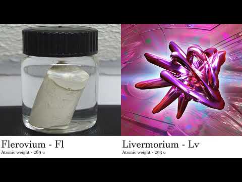 Flerovium - Fl vs Livermorium - Lv Comparing Element attributes Atoms