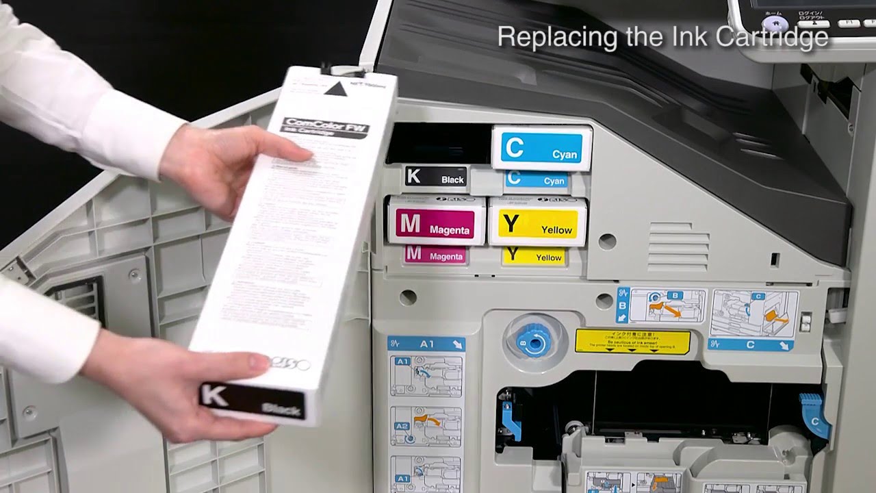 RISO ComColor FW Instruction of Replacing the Ink Cartridge ＜RISO＞