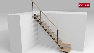 DOLLE SYDNEY - modulové schody přímé do 292 cm, zábradlí DESIGN