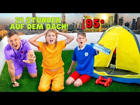 Lustige Herausforderung - Wir spielen 24 Stunden mit Kindern auf dem Dach des Hauses |Vania Mania DE