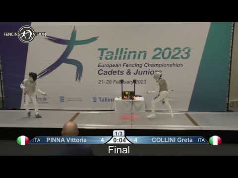 European Championships 2023 CWF - GOLD - Vittoria Pinna ITA v Greta Collini ITA