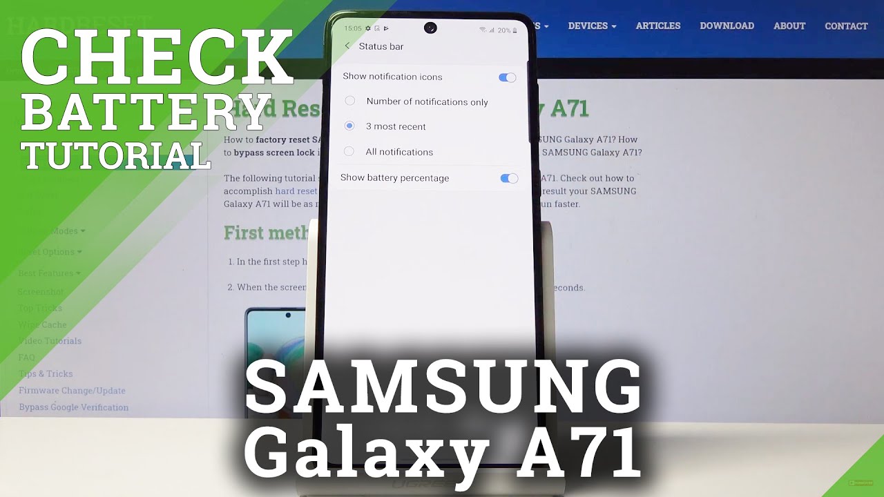 How to Enable Battery Percentage in Samsung Galaxy A71 – Current Battery Level