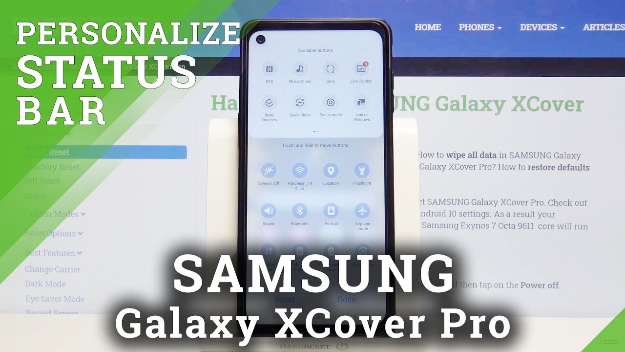 Customize Notification Bar on SAMSUNG Galaxy XCover Pro – Notification Bar Icons