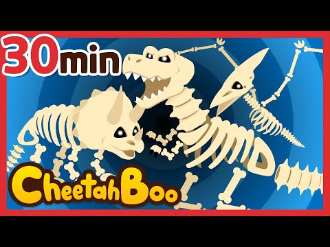 [NEW] 30 min | Dinosaur fossils are alive! | Halloween | Nursery rhymes | Kids song | #Cheetahboo