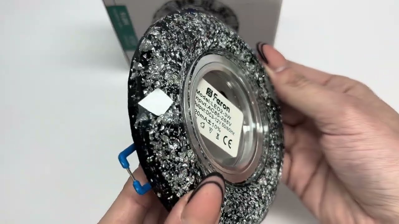 Врізний точковий світильник FERON CD831 MR16 срібло-чорний з LED підсвіткою 40024