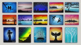 15 Silhouette Acrylic Paintings: Time-lapse Painting Gallery