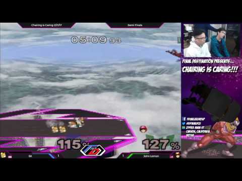 Chairing Is Caring 2/21/17 - SK (Fox) vs John Lemon (Falcon) Semi-Finals - Smash Melee