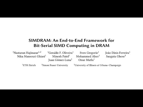 Seminar in Computer Architecture- Session 5.2: SIMDRAM (Fall 2021)