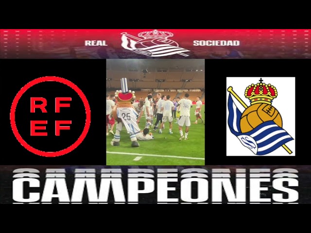 Vídeo relacionado con Camiseta de Manga Corta de la Real Sociedad Campeón de la Copa del Rey 2025-2026 Estilo cómic (13- Camiseta Talla L)(Negra Manga Corta)