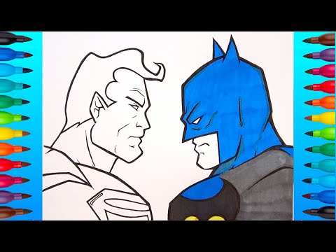 Superman vs Batman Coloring Pages | Superheroes Coloring | Colored markers #ColorGoArt