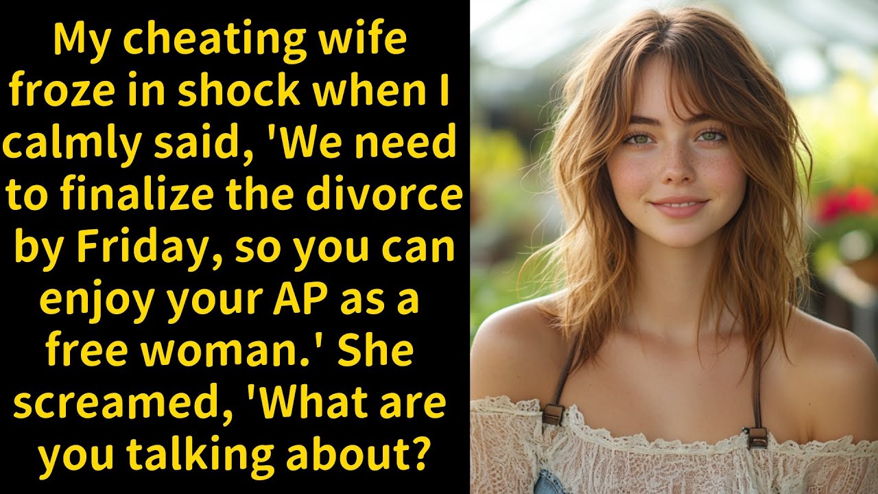 My cheating wife froze in shock when I calmly said, 'We need to finalize the divorce by Friday...