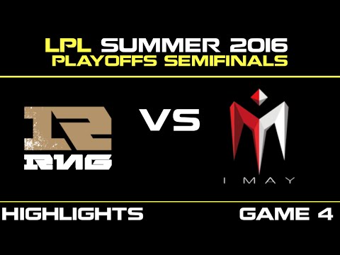 RNG vs IM Game 4 Highlights Tencent LPL Summer Playoffs Semifinals 2016 | Royal Never Give vs I May