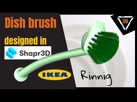 3D modeling on iPad with Shapr3D | Dish brush #shapr3D #3dmodeling #ikea