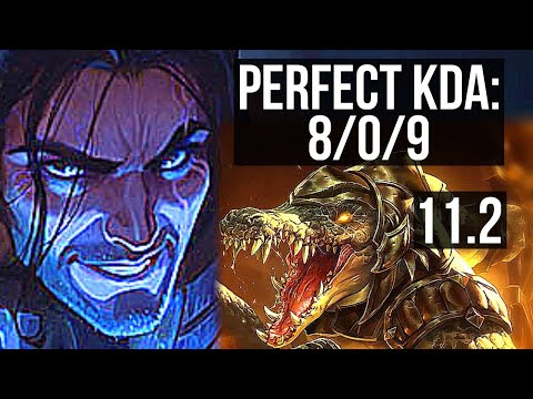 SYLAS vs RENEKTON (TOP) | 8/0/9, 600+ games, Legendary | KR Master | v11.2