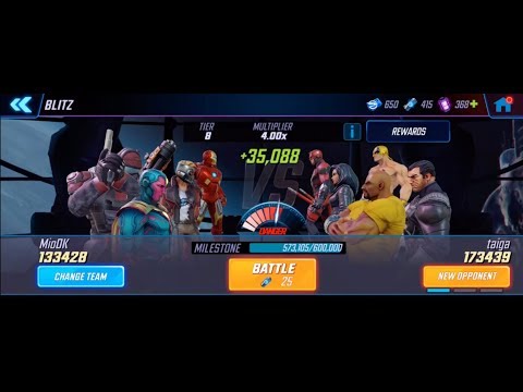 MSF Tech 133K vs 173K Defenders Tier 8 Blitz (Marvel Strike Force)