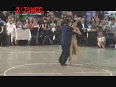  Daniel Juarez  and  Alejandra Armenti  are  dancing  to  the  tango  "  Chique  "