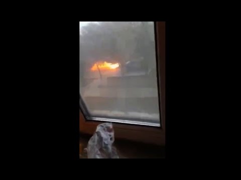 Fully Engulfed Russian Tank Attempts A Full Speed Escape