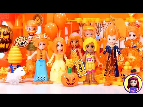 Trick or Treating with only Orange Costumes 🎃Lego Halloween Dress up
