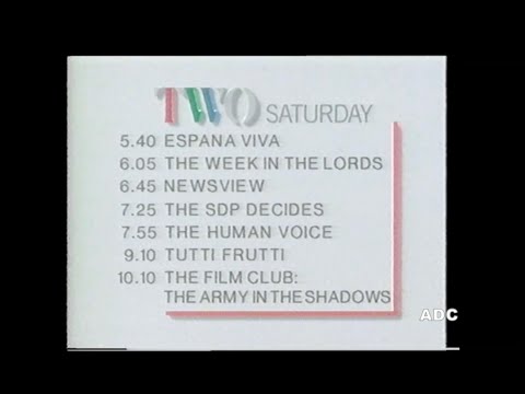 BBC2 link & closedown announcer Martin King 29th January 1988