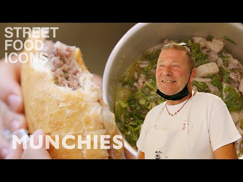 Sanduíche de miudezas em Florença: Lampredotto | Ícones de comida de rua