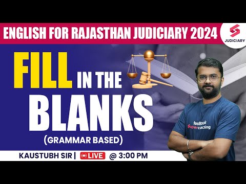 RJS English | Fill in the Blanks | Rajasthan Judiciary Exam 2024 | Kaustubh Sir