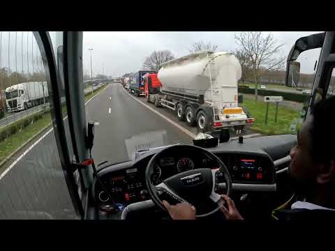 POV Bus driving - Man Lion's Coach 2nd Gen - Bruges, Belgium - 4K