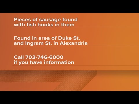 Alexandria pet owners warned after sausage found with fish hooks embedded inside