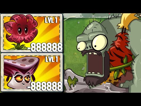 How many Plant Level 1 can defeat 40 Carnie Imp Zombie with 1 Power Up - PvZ 2 Challenge