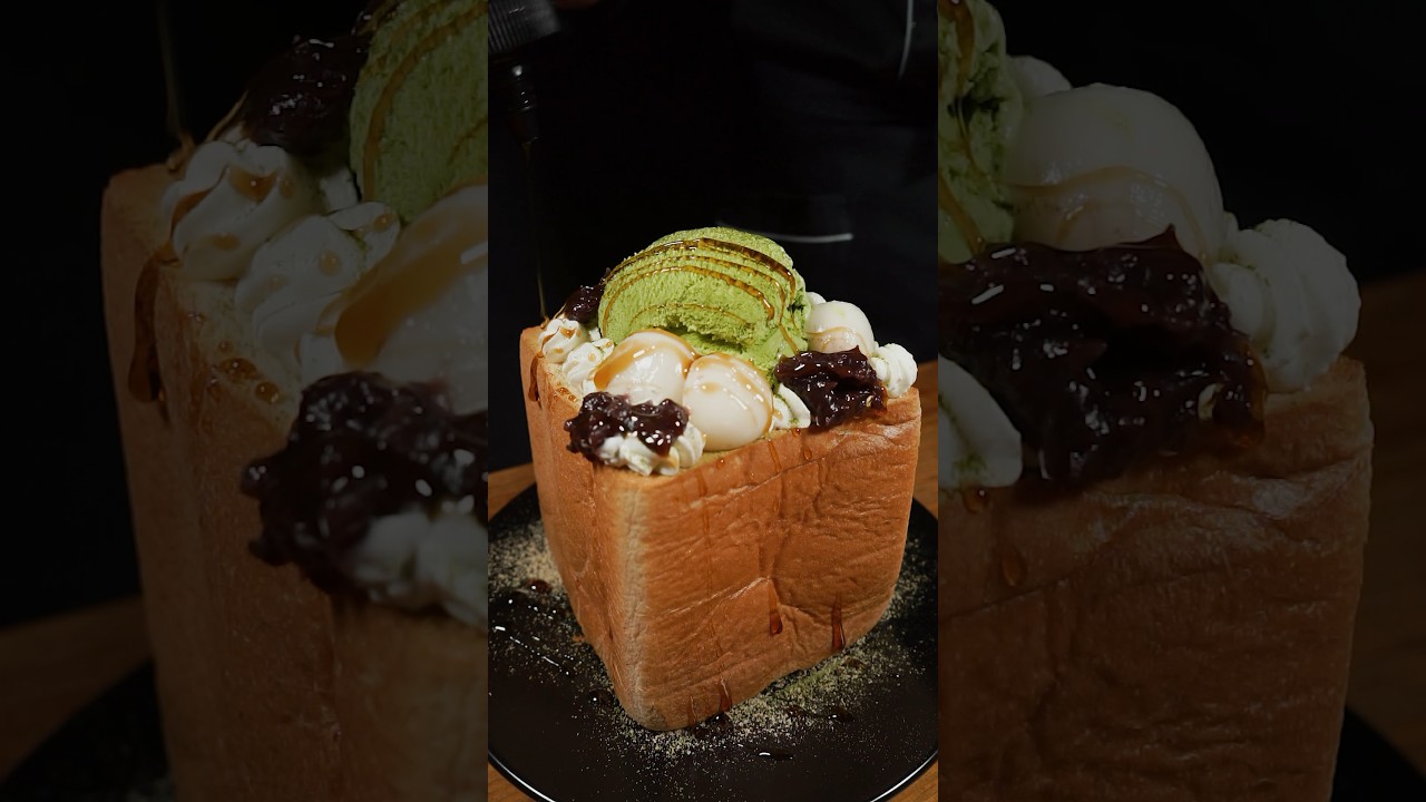 Melty Matcha Chocolate Toast🍵🍫🍞  #Shorts #ASMR