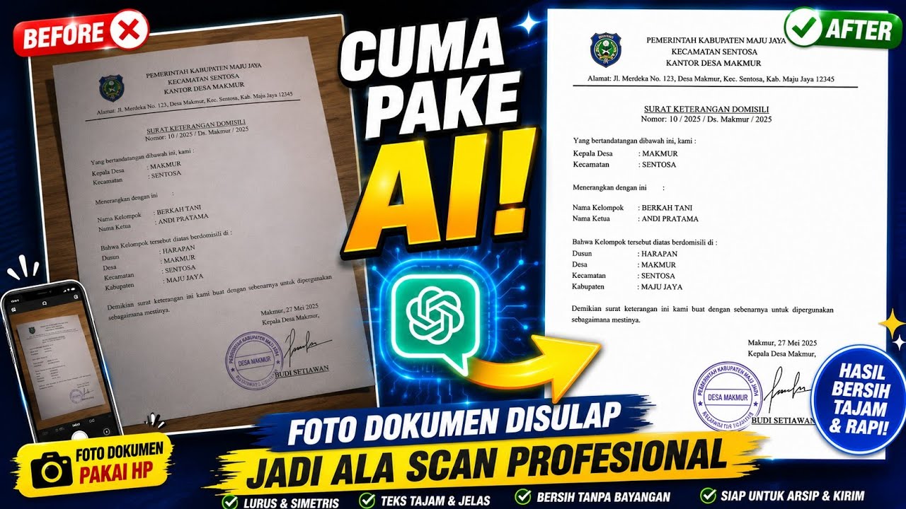 Cara Ubah Foto Dokumen Menjadi Hasil Scan Profesional Menggunakan AI