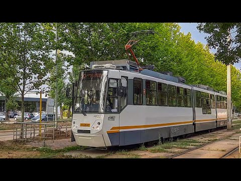 Tramvaiul V3A-93-CH-PPC 4023 parasind terminalul temporar "Chimopar" pe linia 27