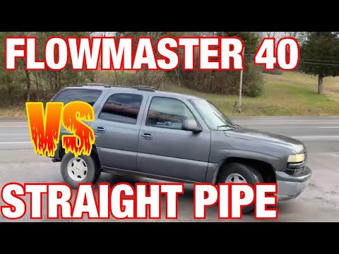 Chevy Tahoe 5.3L V8: FLOWMASTER 40 SERIES Vs STRAIGHT PIPES!