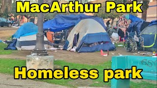 Beautiful MacArthur Park is a homeless encampment park now