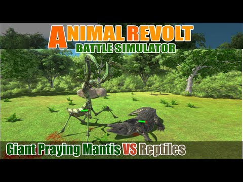 Giant Praying Mantis vs Reptiles - Animal Revolt Battle Simulator