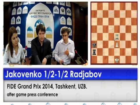Round 2: Jakovenko (RUS) 1/2-1/2 Radjabov (AZE)
