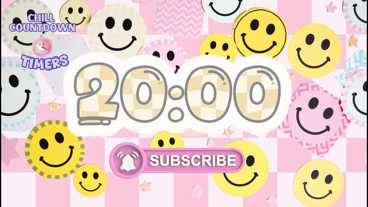 20 Minute Classroom Smiley Face Timer  | Chill Countdown Timer 