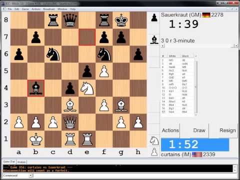 3 minute chess #104: IM Greg Shahade vs GM Slavko Cicak - Classical Sicilian