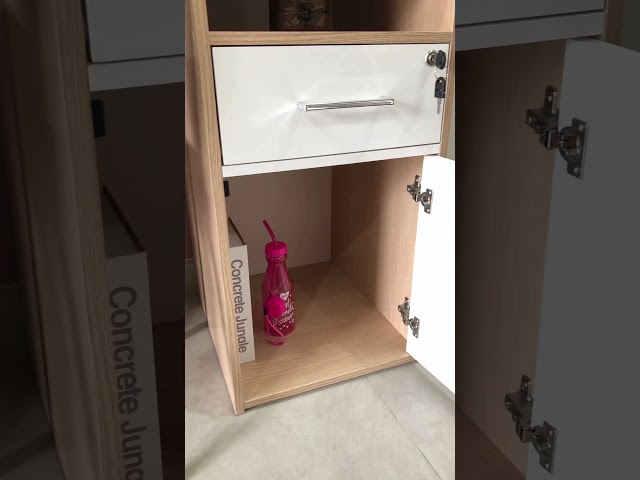 Mesa Escrivaninha Hall 1 Porta 1 Gaveta Ipê/Branco - Artany